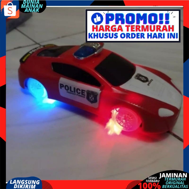 Mobil Polisi Ban Nyala Musik Lampu Jalan Baterai Police Car Mainan Anak Mobilan Polisi MURAH