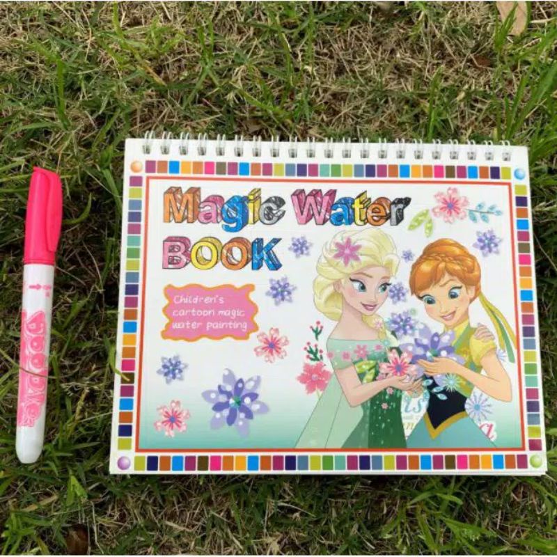 Magic Water Book Color Buku Mewarnai Menggambar Ajaib dengan Pena isi Ulang-Frozen Elisa ♥️ Anna