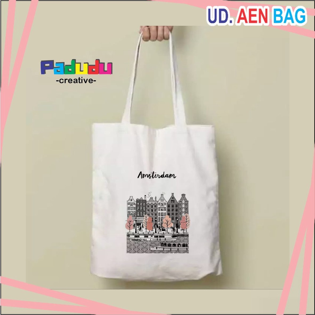 Tote Bag Vintage amsterdam Resleting Aesthetic AENBAG