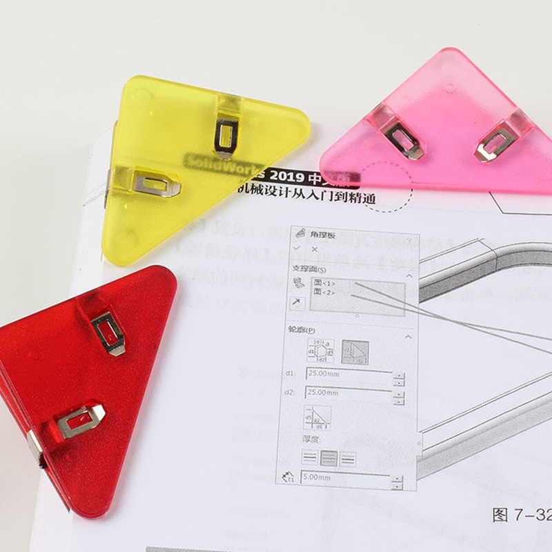 Creative Transparent Acrylic Triangle Corner Clip School&amp;Office File Paper Binder