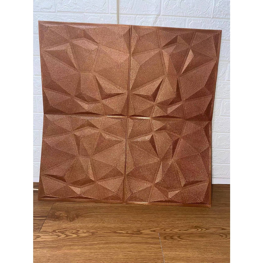 Wallfoam 3D motif Diamon ukuran 70cm x 70cmx 6&8mm-coklat