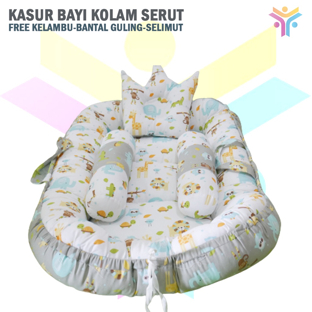 9 || KASUR BAYI KOLAM SERUT LENGKAP || FREE KELAMBU || BANTAL GULING || SELIMUT