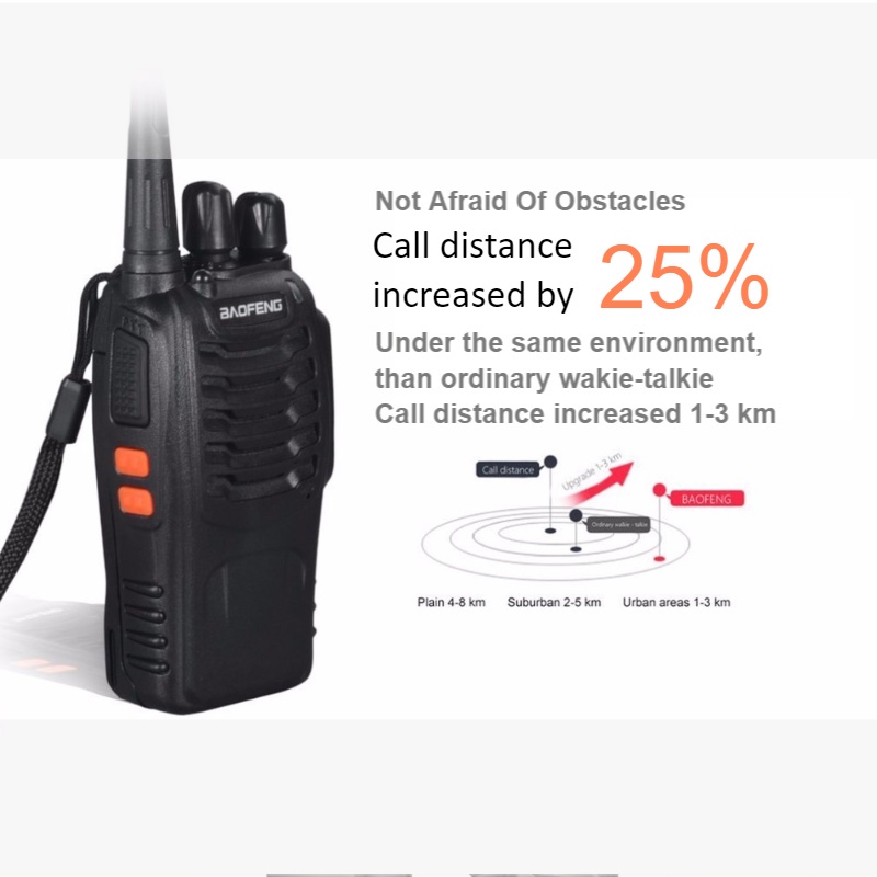 ITS Handy Talky Original BAOFENG BF 888s HT 1Set Sudah Termasuk Headphone Charger Walkie talkies Jarak Jauh 5KM Walkie talkie