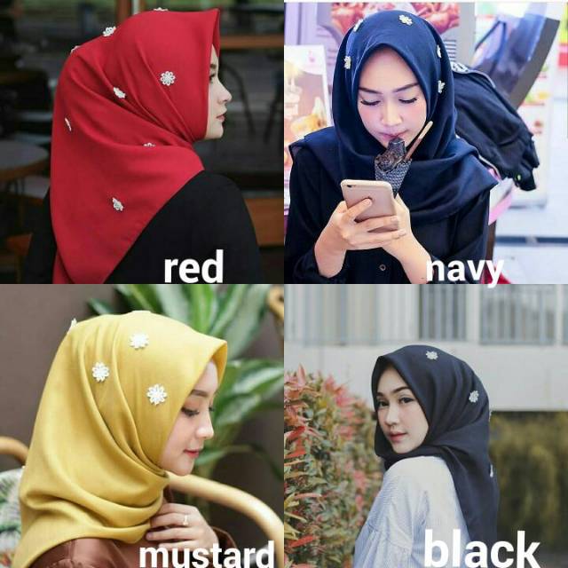 jilbab segi empat / segiempat melati, hijab square melati katun premium / square jasmine