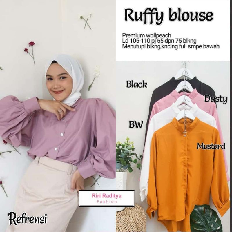 PROMO READY STOCK RUFFI BLOUSE//BLOUSE MOTIF JUMBO TERBARU(1KG MUAT 7PCS)