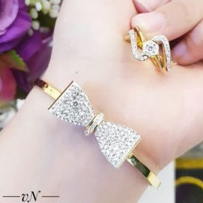 Titanium Set Gelang dan Cincin Wanita S7543