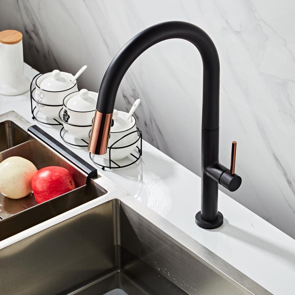 LANGYO Black White Kitchen Faucet 360Ronating Blackend Sink Tap Cold And Hot Kitchen Mixer Tap Shopee Indonesia
