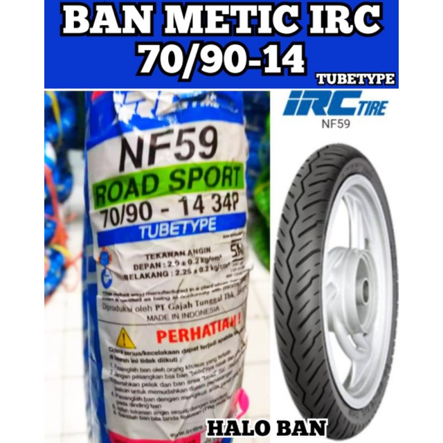 ban metic irc 70/90-14 ban mio spin fino xeon ban ring 14 ban 70/90-14 ban luar ring 14 ban irc nf59
