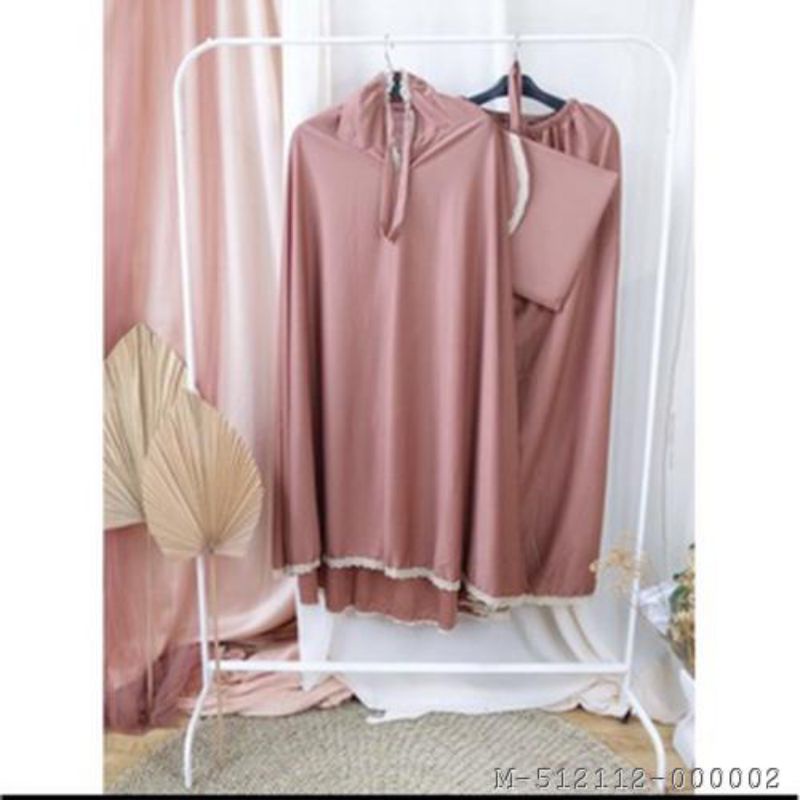 MUKENA DEWASA RENDA POLOS HYGET VYLI-139Variasi：NAVY, MILO, HITAM, COKSU, MUSTARD, MAROON, HIJAU ARM