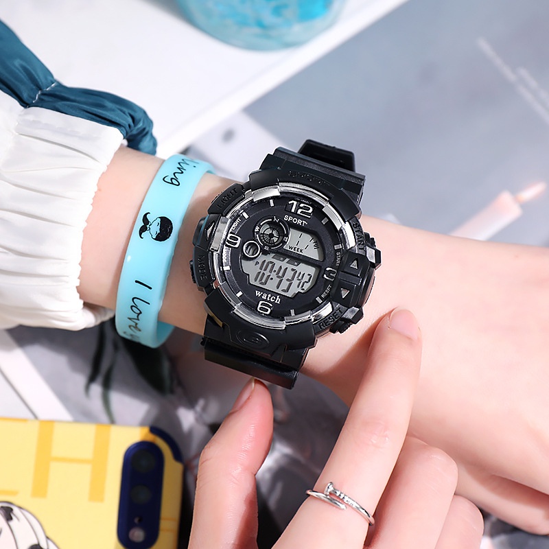 ✅COD Jam Tangan Sport Wanita Dan Pria Digital Karet Tahan Air