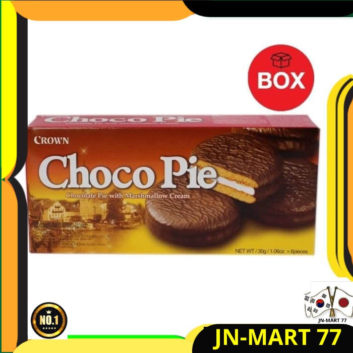 

MAKANAN KOREA/MAKANAN KOREA HALAL/SNACK CROWN CHOCOLATE PIE WITH