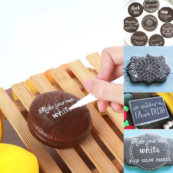 

SPIDOL UNTUK KUE DAN FONDANT WARNA PUTIH EDIBLE FOOD PEN WHITE COLORED 1 PCS DEKORASI KUE CUPCAKE COOKIE
