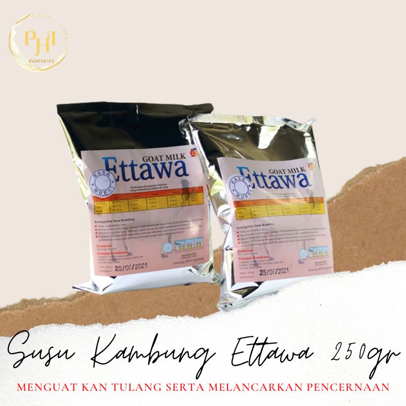 

Susu kambing Ettawa Alumunium Foil. Susu kambing 250gr tanpa campuran Cremer dengan Gula asli