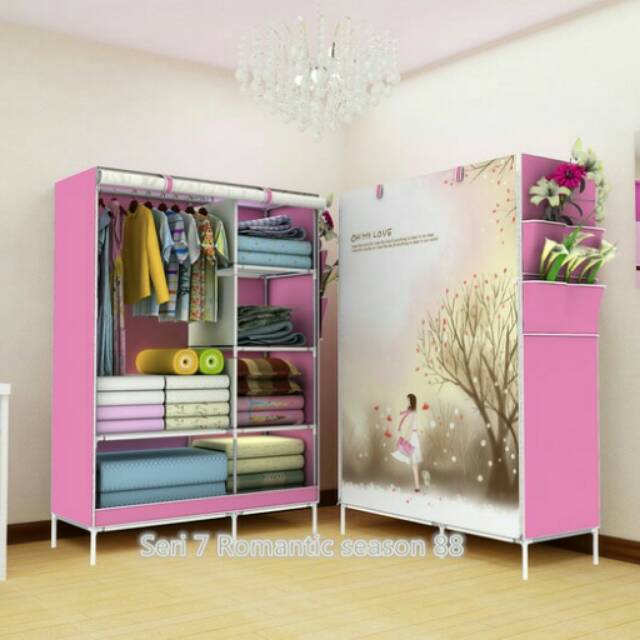 Jual Lemari Pakaian Multifunction Wardrobe With Cover Shopee Indonesia