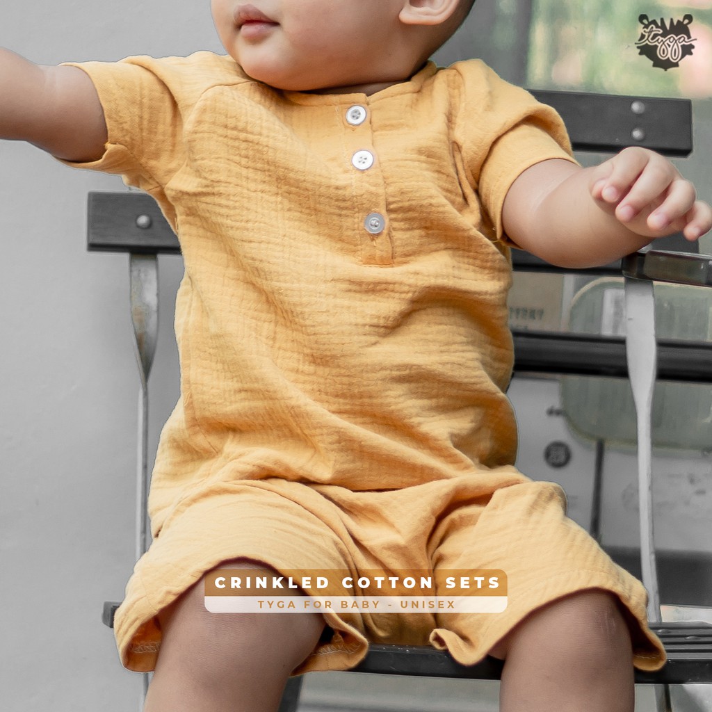 Crinkled Cotton Sets Unisex - Bayi Laki-laki &amp; Perempuan