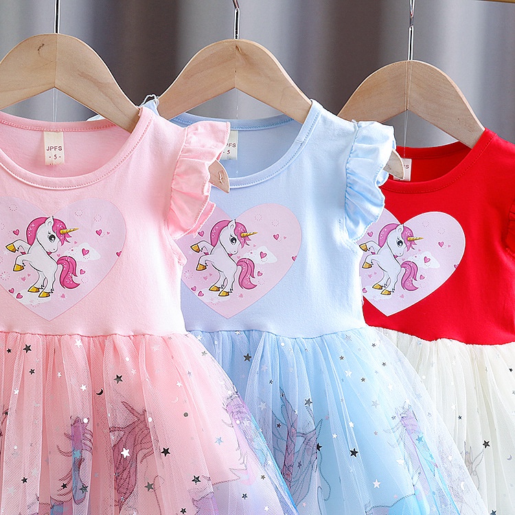 Gaun Dress Tutu Anak Perempuan 1 2 Tahun Bayi Perempuan 0 6 Bulan Unicorn Newborn Pesta Dress Korea - Dres Fashion baby korean Import premium Dress Anak Perempuan  Dress anak tutu mini gaun pesta anak bayi perempuan import GAUN BAYI PESTA-4