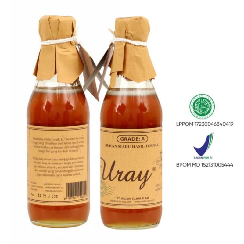 

Madu Uray -Raw Honey 450 grm (330 ml) - Madu Asli - Madu Hutan