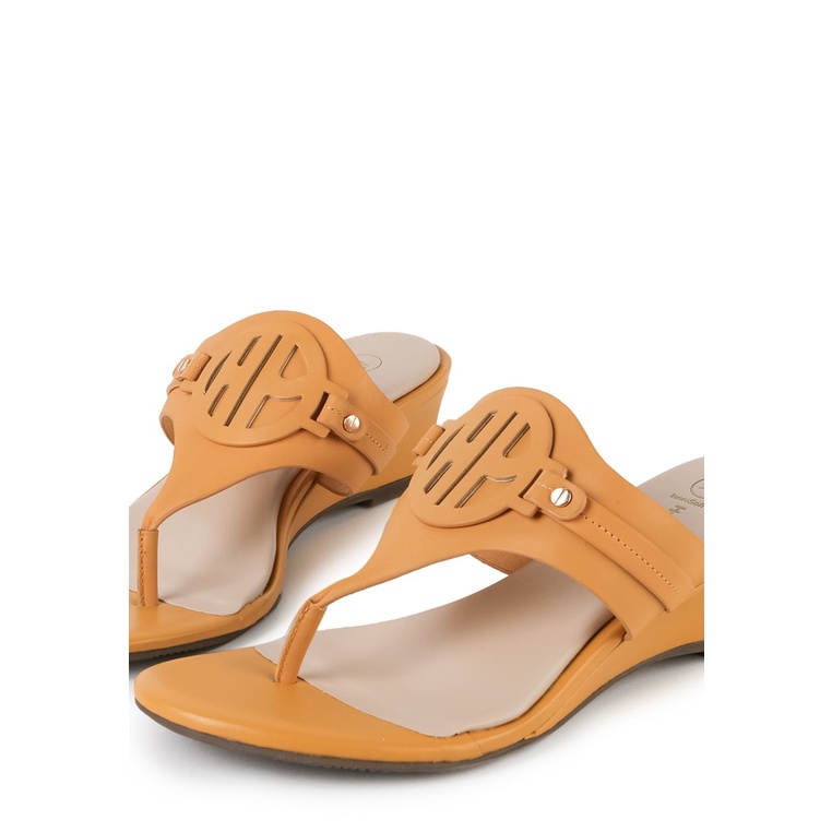 SANDAL WEDGES KULIT HUSH PUPPIES WANITA ORIGINAL TERBARU KUNING HW09