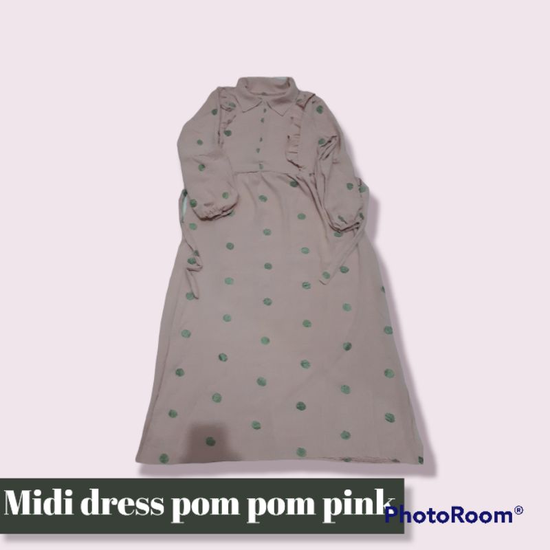 midi dress pom pom