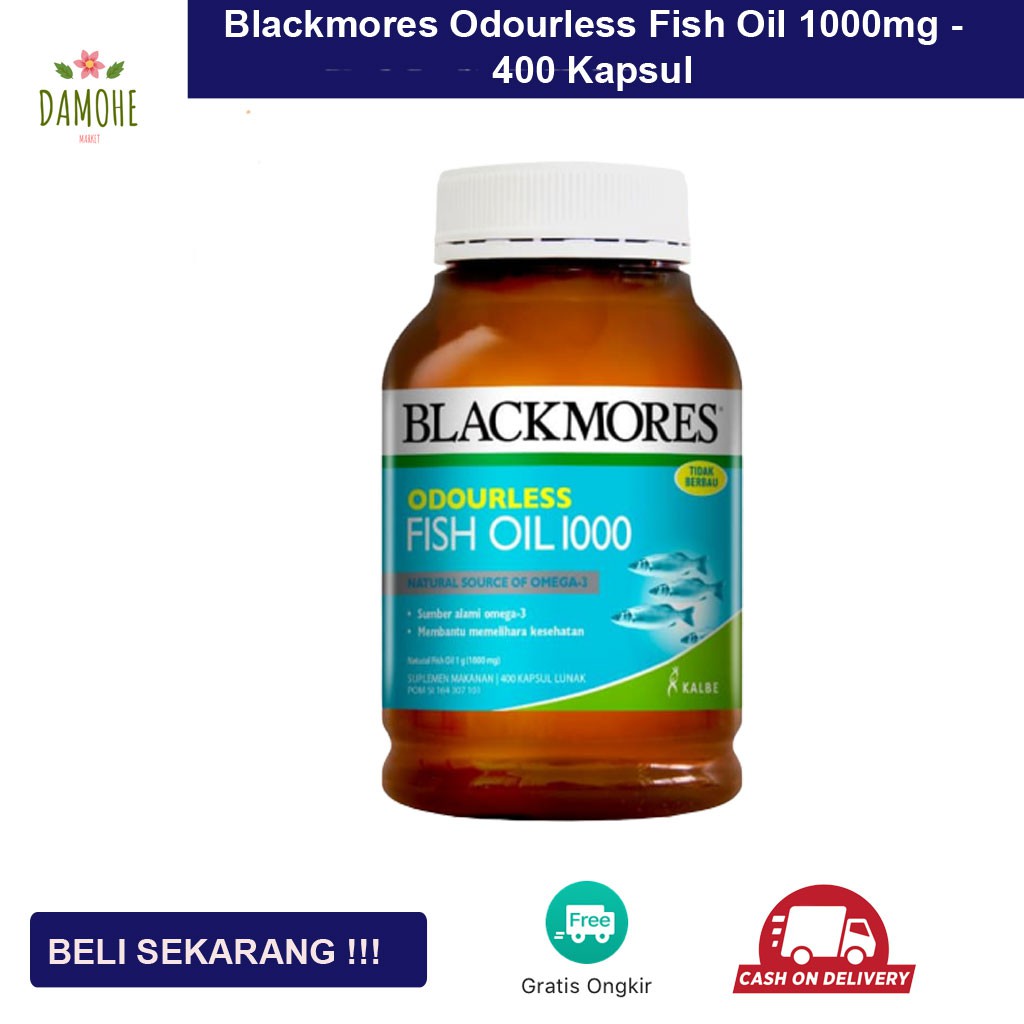 Ready Stock - Blackmores Odourless Fish Oil 1000mg - 400 Kapsul Vitamin Australia Booster Terbagus A