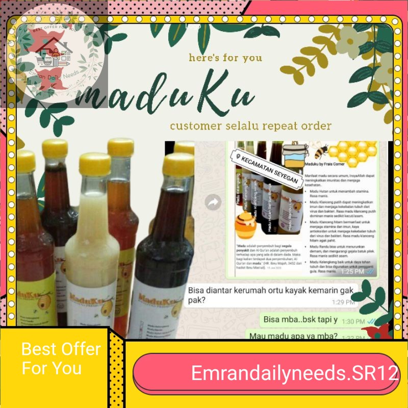 

Aneka madu murni 100% asli raw honey, langsung dari petani madu, kemasan 600ml