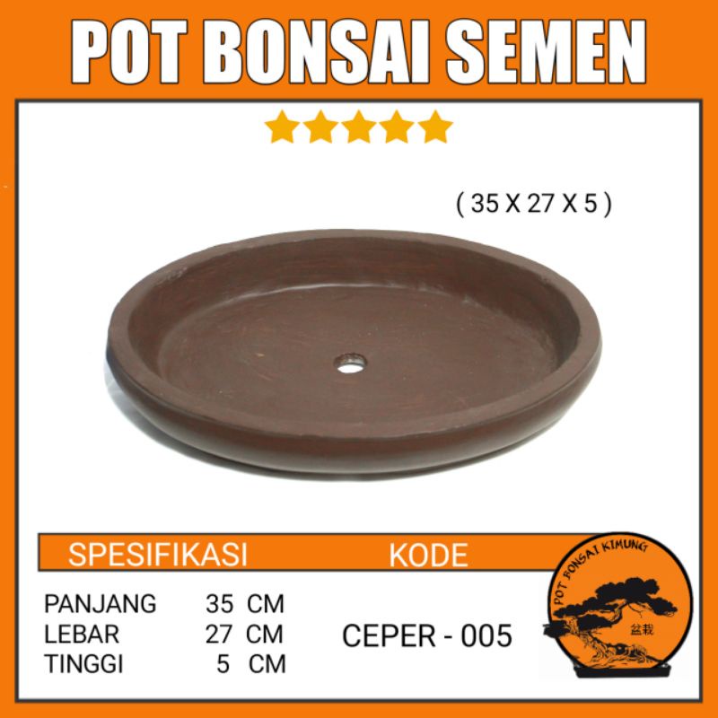 Pot Bonsai bahan Semen Bentuk Ceper Pot Kaktus Pot Tanaman Hias