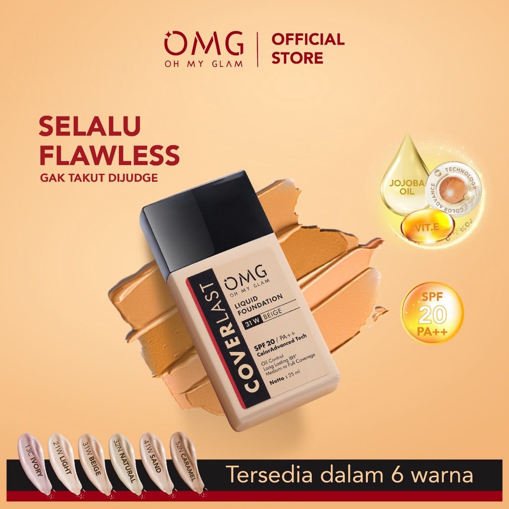 OMG Oh My Glam Coverlast Liquid Foundation - Alas Bedak