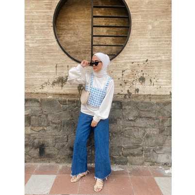 ilook | Tanktop Anjas | Tanktop Serena Gingham | Tanktop Outer Bahan Creap Motif Kotak-5