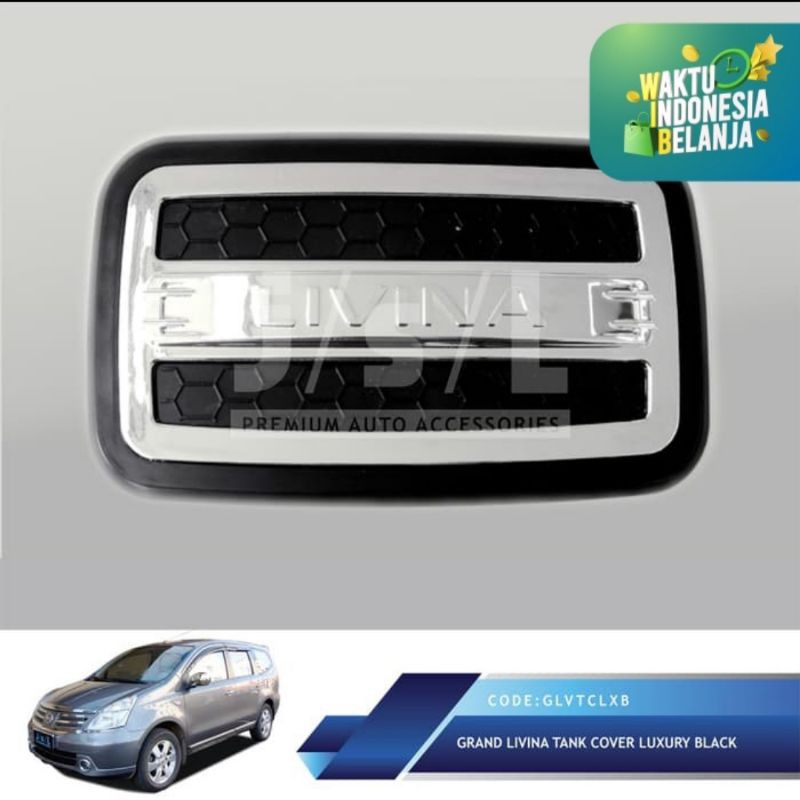 tank cover/ tutup tangki mobil grand Livina luxury Hitam &amp; Putih jsl