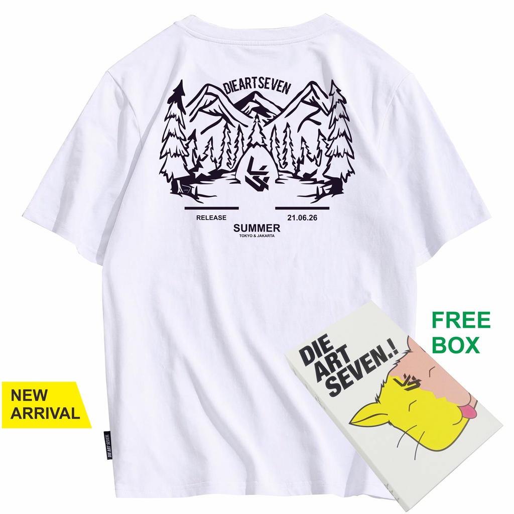 Dieartseven - Kaos Distro Pria T shirt Happy Summer White