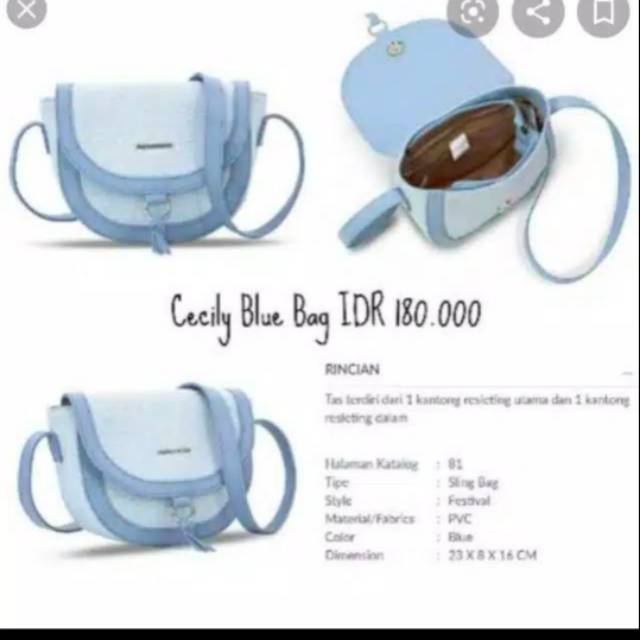 Tas Cecily Blue Sophie Martin Paris Promo