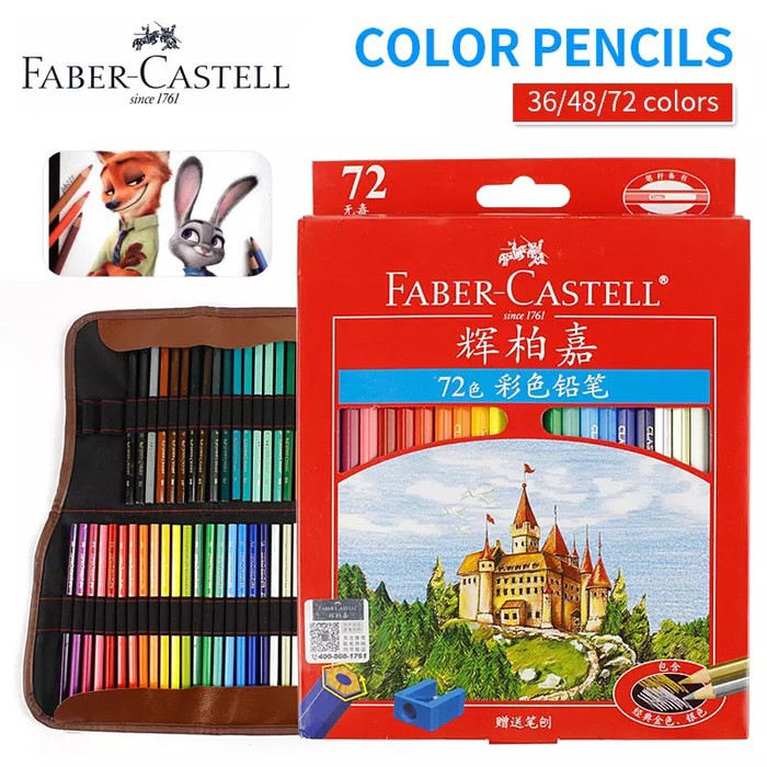 Faber castell pensil warna isi 72 warna colouring for relaxation