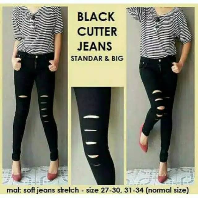 

BLACK CUTTER JEANS YS