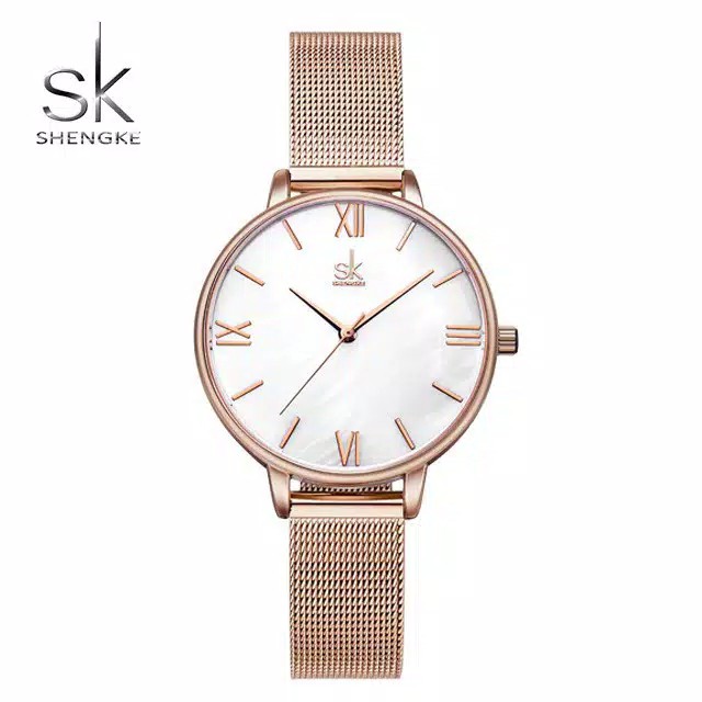JAM TANGAN WANITA SHENGKE 005 ANALOG STAINLESS