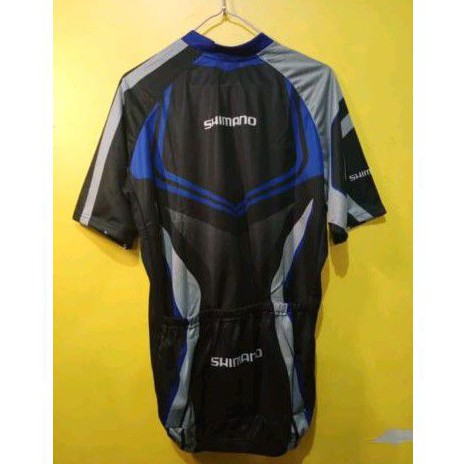 Jersey shimano pendek biru hitam