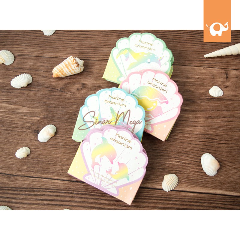 

Marine Organism Sticky Notes Set Memo Tempel Lucu Bentuk Kerang