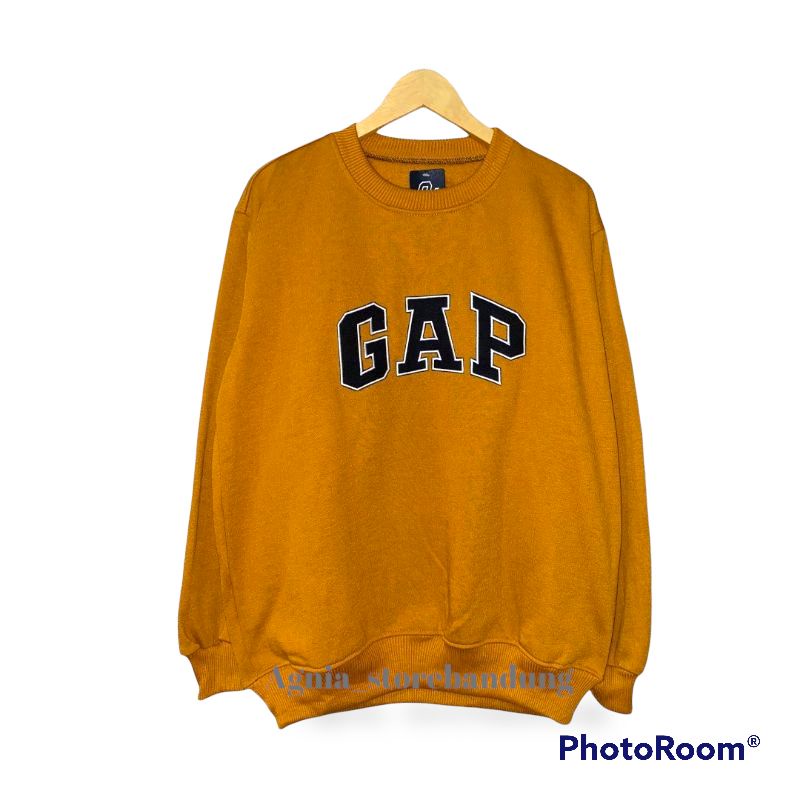 CREWNECK SWEATER GAP PREMIUM - SWEATER GAP BORDIR HITAM UNISEX PRIA DAN WANITA - KRUNEK GAP DISTRO