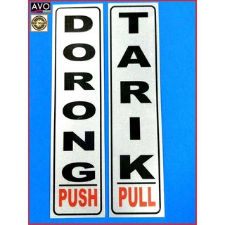 Dijual sign  label sticker dorong tarik pintu  door sign  