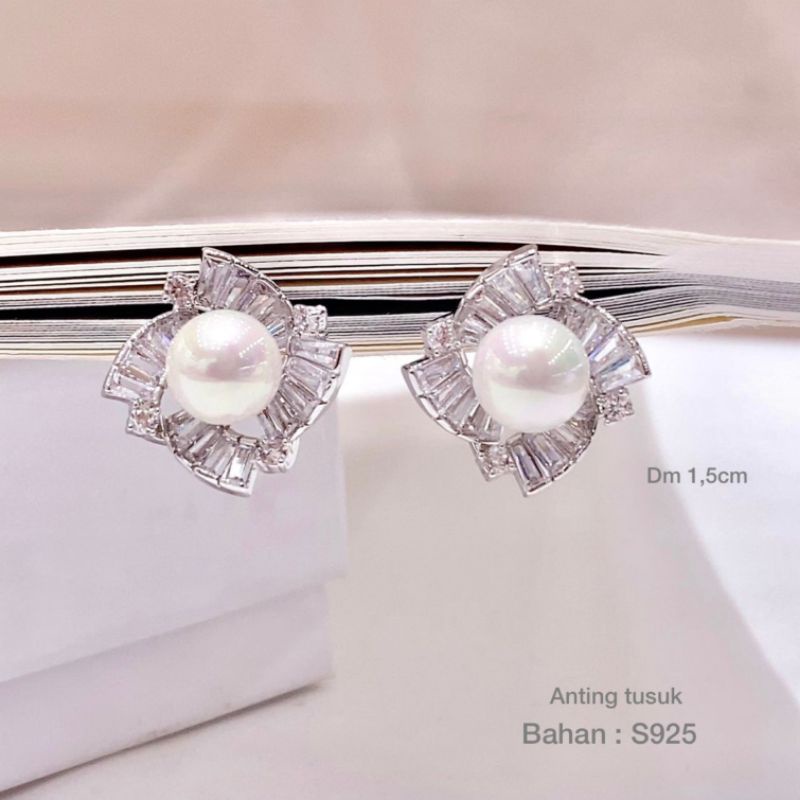 Anting Silver925 Perak Mata kilau Premium Quality anting zircon Anti Karat anti alergi anting premium berlian kilap 010