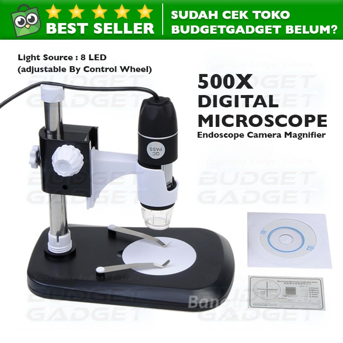 Digital Microscope Endoscope Camera Magnifier 500X 8 LED