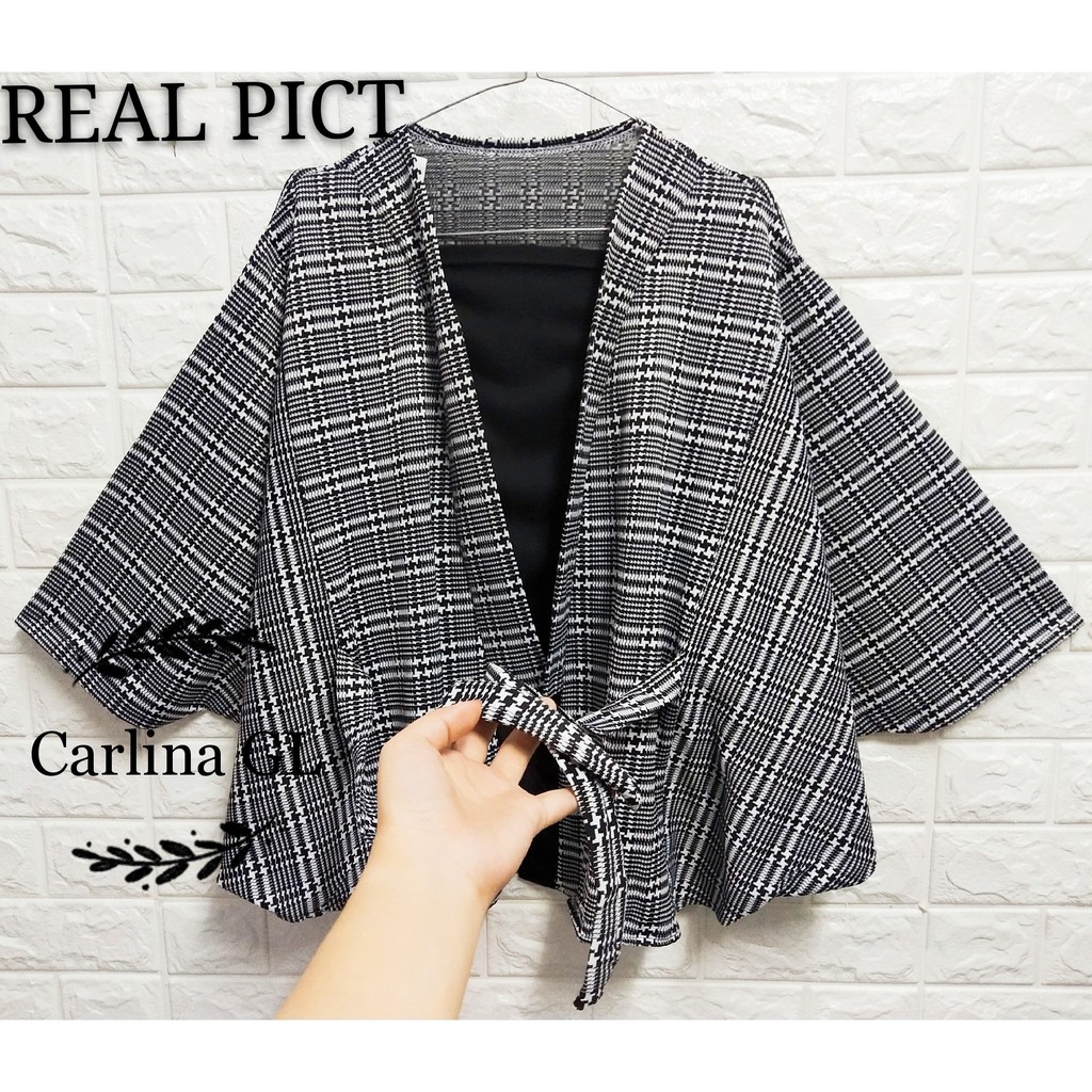 ATASAN CARDIGAN BATWING MOTIF 2IN1 JUMBO BAJU WANITA GL FASHION