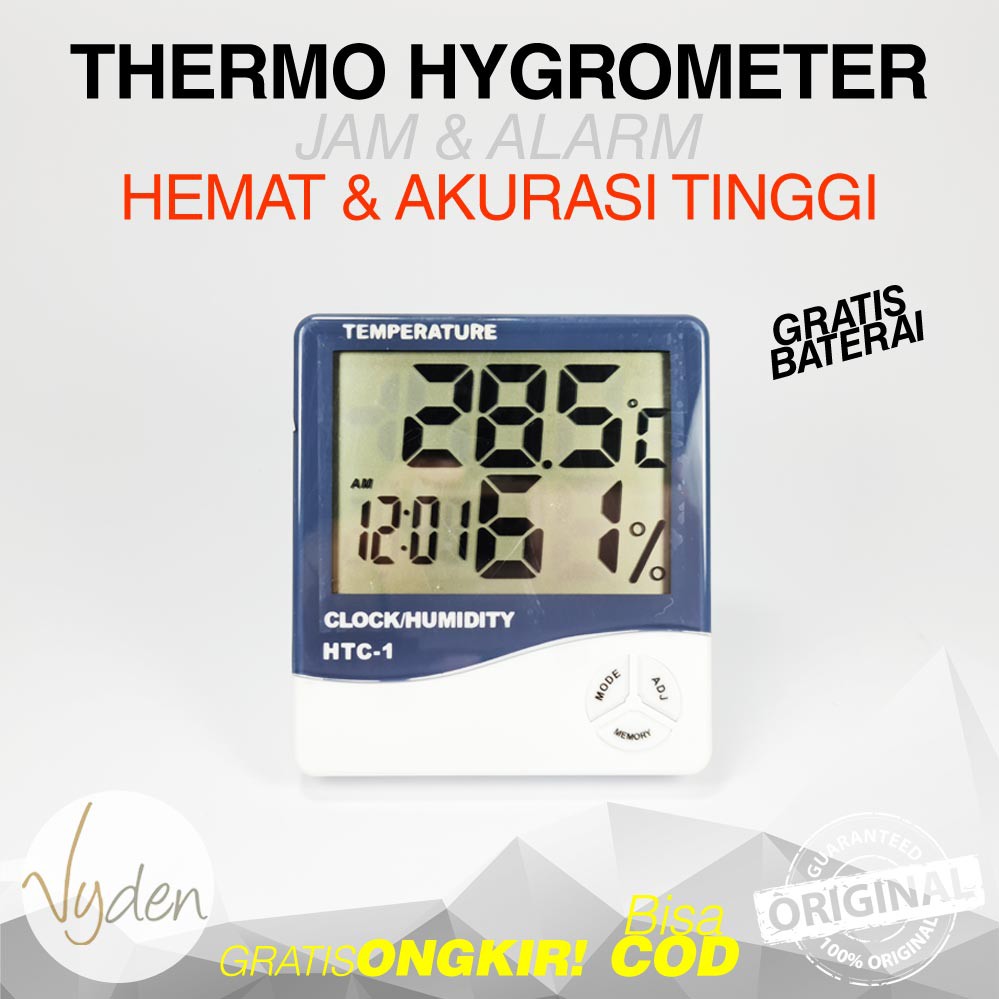 HTC1 HTC-1 Thermometer Hygrometer Digital Termometer Pengukur Suhu Kelembaban MURAH