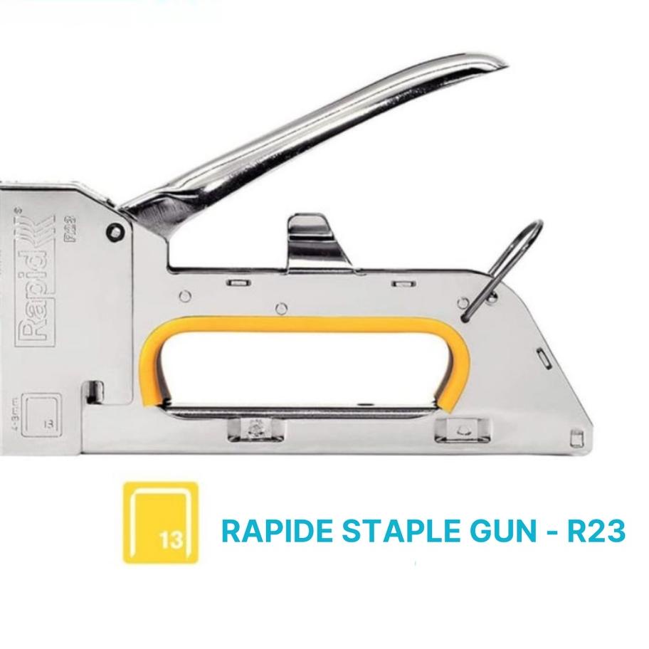 

Terlaris RAPIDE Staple Stapler Gun Tacker R23 - Staples Hekter Gun Tembak Manual untuk Pengerjaan Sofa, Jok Motor, Kursi, Laminating, Dekorasi