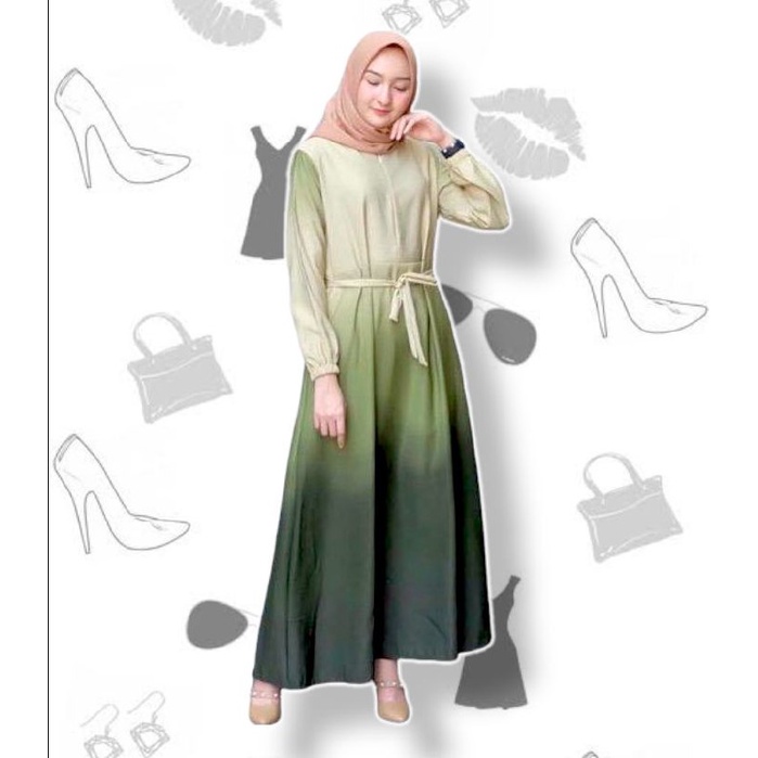 GAMIS WANITA GRADIAN MAXY DRESS / GAMIS GRADASI WARNA