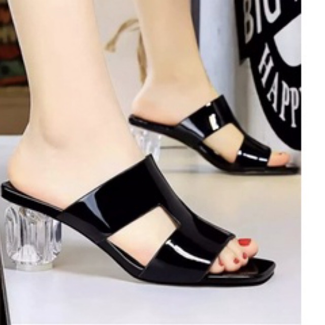 Promo.Termurah.8.8.Sandal Heels Hak Tahu Kaca Demlak Premium 5cm