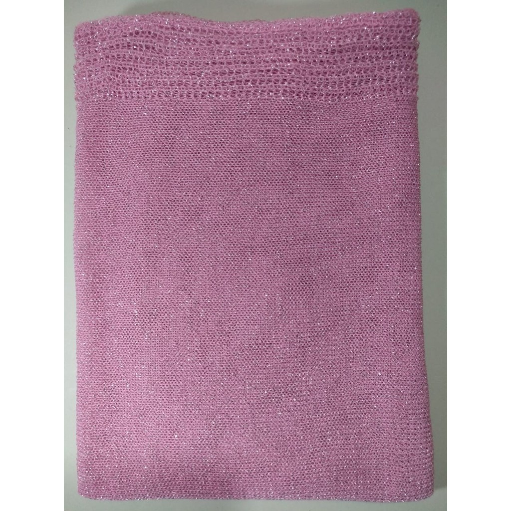PASHMINA RAJUT GLITTER TERLARIS BAHAN BERKUALITAS HIJAB JILBAB PENGANTIN WISUDA WEDDING-BABY PINK