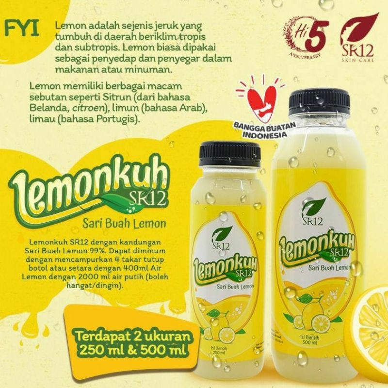 

Lemonkuh SR12 / Sari lemon asli / Minuman kaya vit c / imune booster