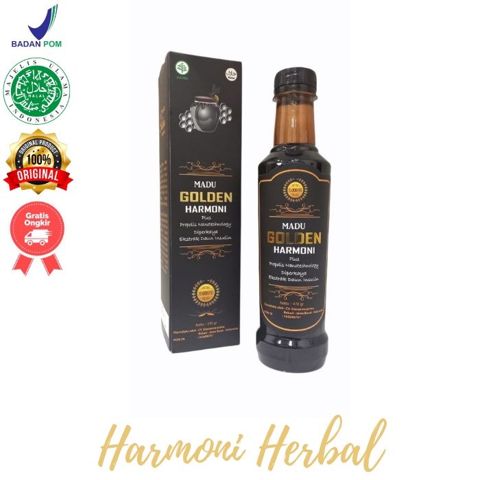 Madu Hitam Pahit GOLDEN HARMONI | GOLDEN 460 Gr | GOLDEN HARMONI Plus Propolis