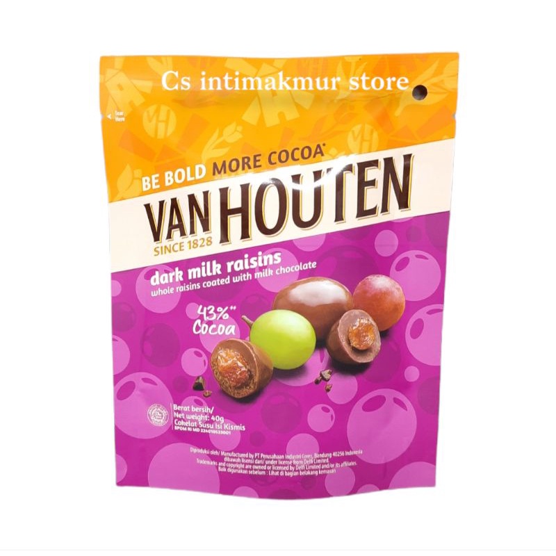 

Vanhouten dark milk raisin pouch 40 gr