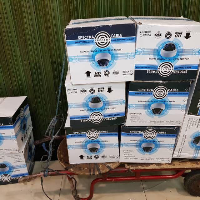 Kabel CCTV Coaxial RG 59 Power Optimus Putih SPECTRA